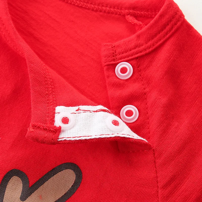 Baby Girl Obleke Poletje Novega Dojenčka Bodysuits Kratek Rokav Risanka Rdeče Čistega Bombaža Srčkan Tanke Slog Dihanje Novorojenčka Outwear