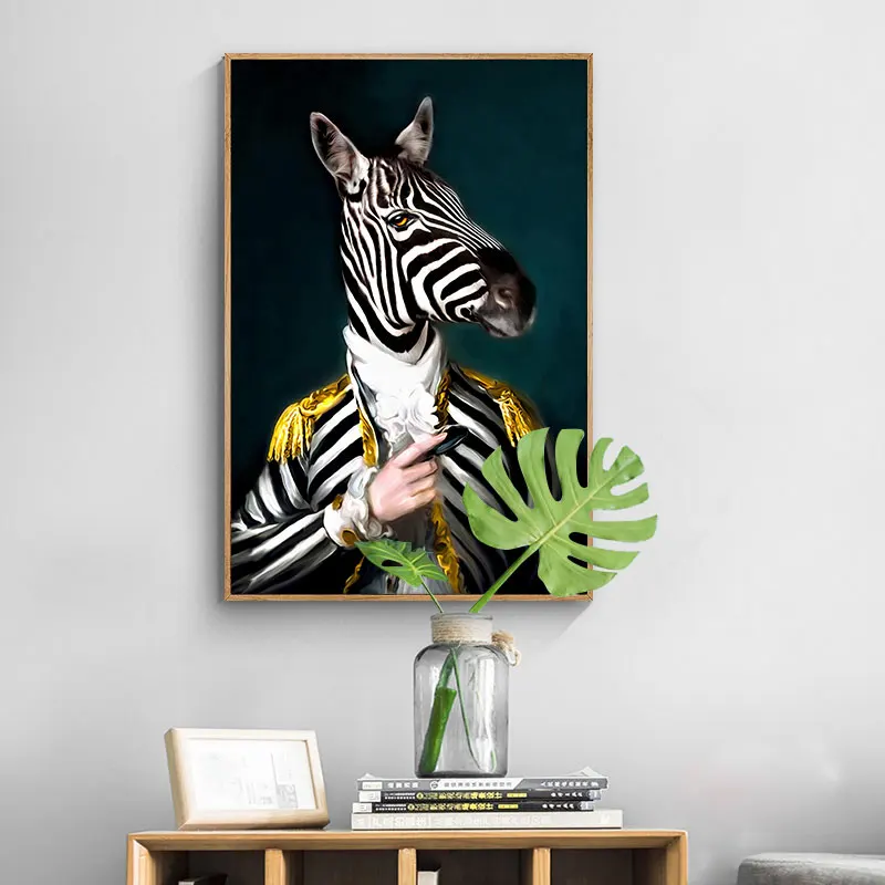 Zebra Glavo in Človeškega Telesa, Slike, Povzetek Portret Plakatov in Fotografij Wall Art Platno Slikarstvo za Dnevni Sobi Doma Dekor