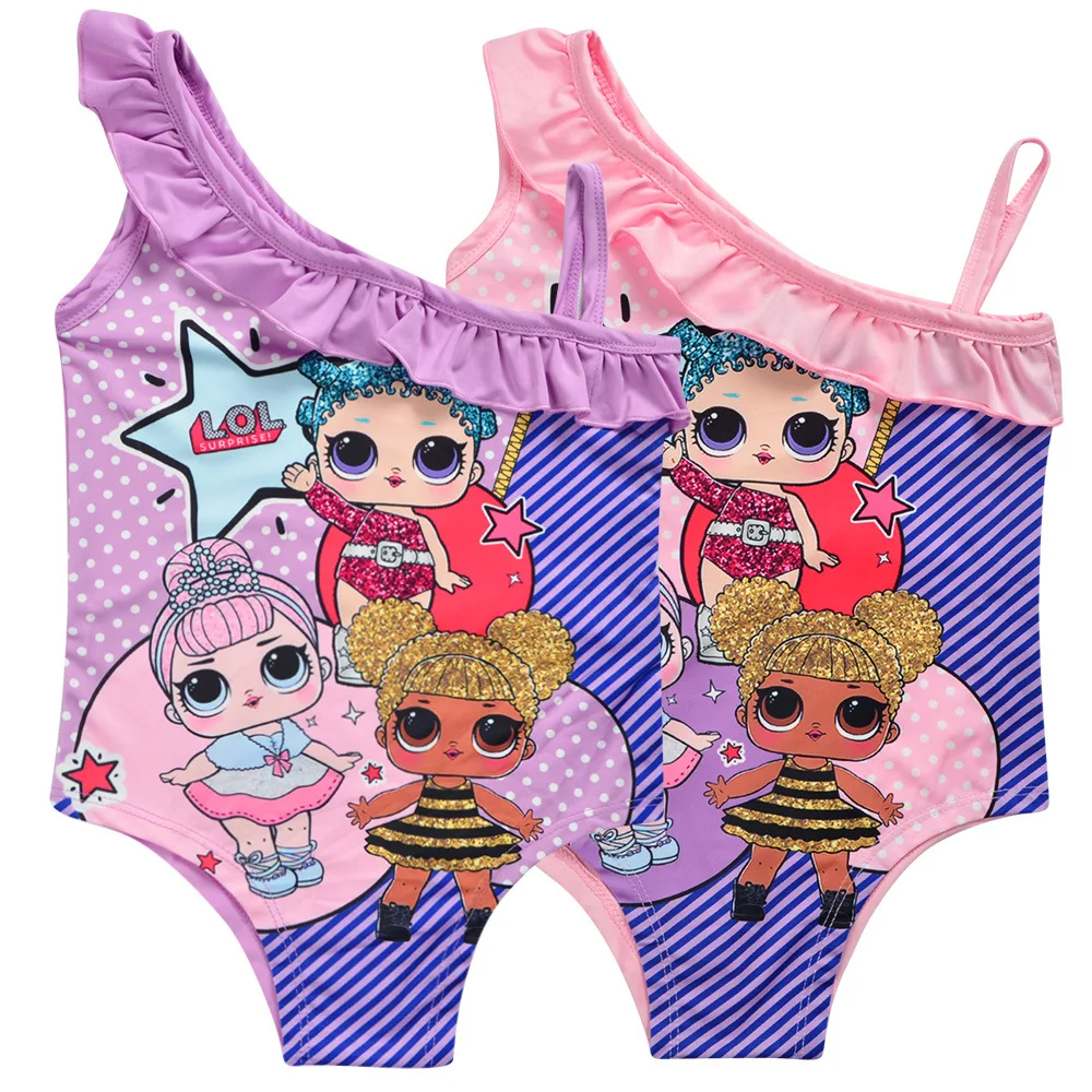 LOL Presenečenje Lutka Poletje Dekle Otroka Backless Plaži Kopalke, Kopalke Bikini Otrok Otrok Kopalke, kopalke Plavati Obleke