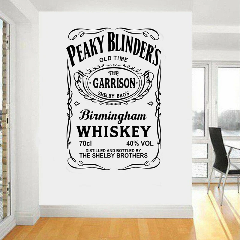 Velika Peaky Blinders Objave Whisky Stenske Nalepke, Spalnica, Dnevna Soba, Garaža Bar Človek JAMA Whisky Peaky Blinders vinilna