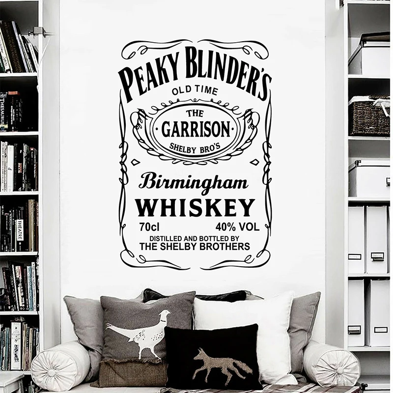 Velika Peaky Blinders Objave Whisky Stenske Nalepke, Spalnica, Dnevna Soba, Garaža Bar Človek JAMA Whisky Peaky Blinders vinilna