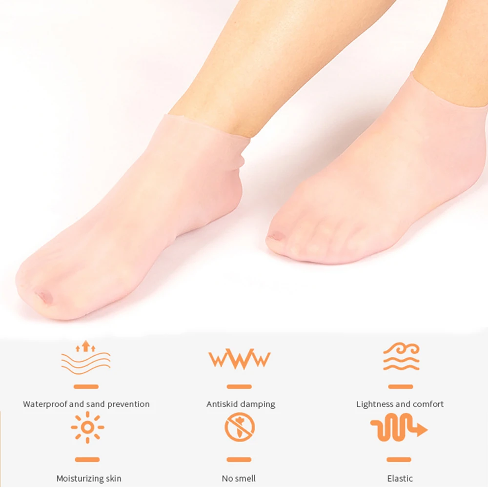 Noge Nego Nogavice Spa Domačo Uporabo Novih Silikonski Vlažilni Gel Pete Nogavice Krekirana Stopala Za Nego Kože Varovanje Proti Lomljenju