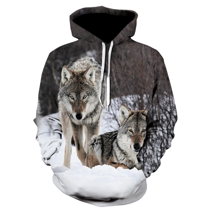 2019 čisto nov modni živali 3D tiskanih hoodie, moških in žensk, osebno design majica sneg dvakrat Volk harajuku hoodie