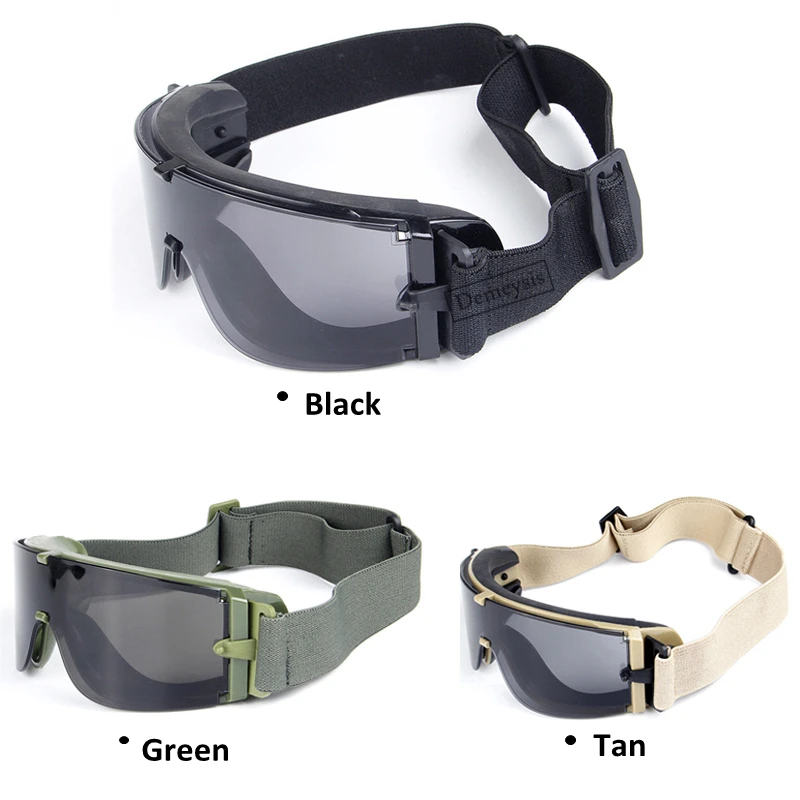 Vojaško Taktično Očala Moških Lov Airsoft Paintball Zaščitna Očala CS Igri Vojske na Prostem Windproof Puščavi 3 Leče Očala