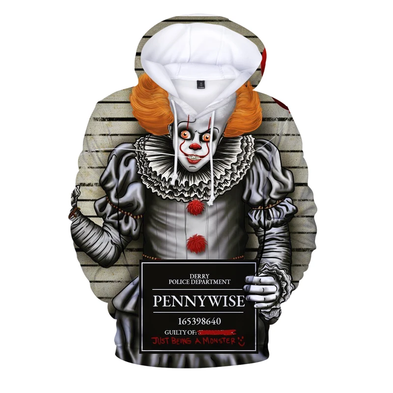 2020 blagovne Znamke Pennywise 3d pulover s kapuco Runo Ženske Moški Hooded Suknjič Moški Puloverji Jopice Puloverju Hodies za Hoody Moški Majica