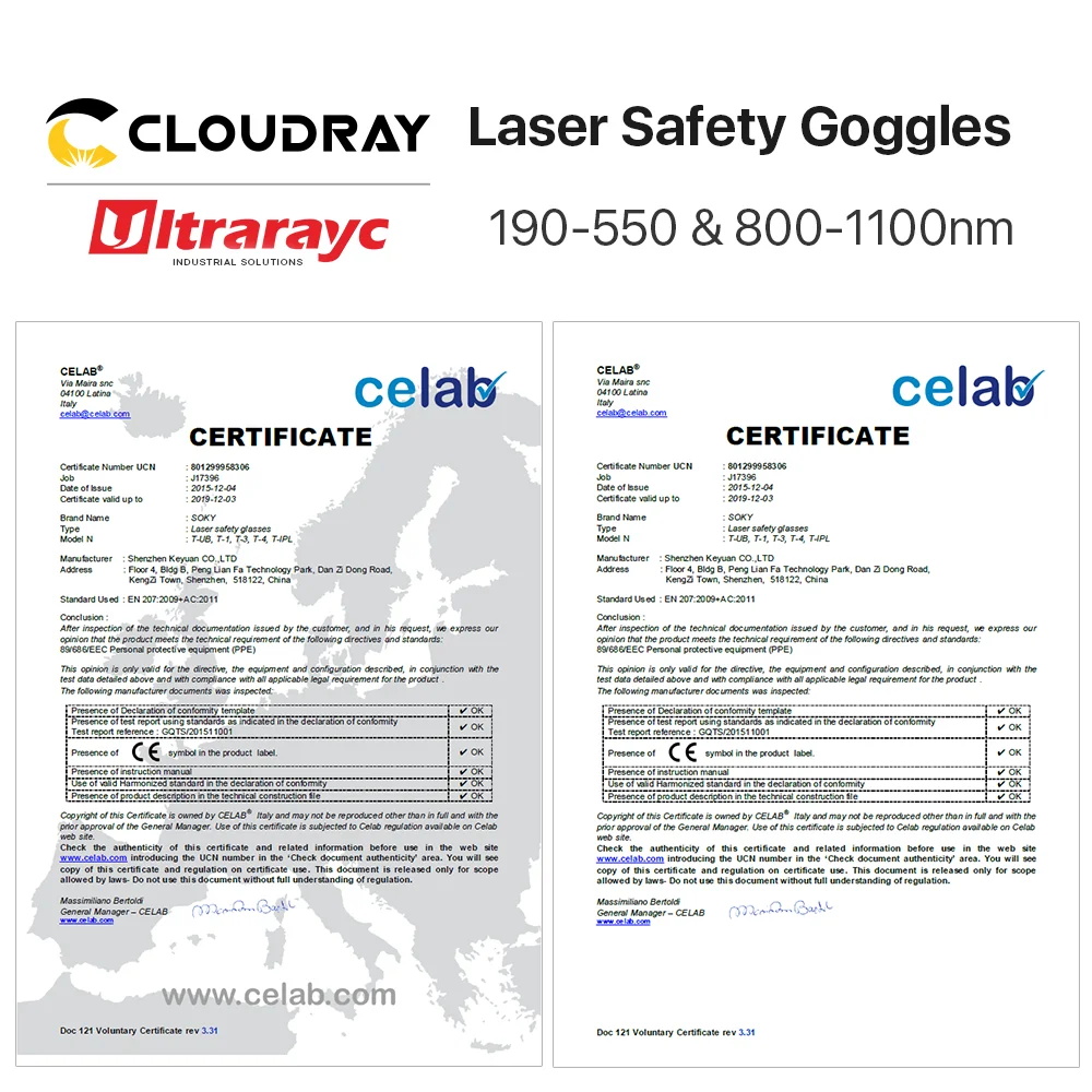 Ultrarayc 355 & 532nm Laserska Očala Srednje Velikosti, Tipa B Zaščitna Očala Shield Zaščita Očal za UV & Zeleni Laser Varnost