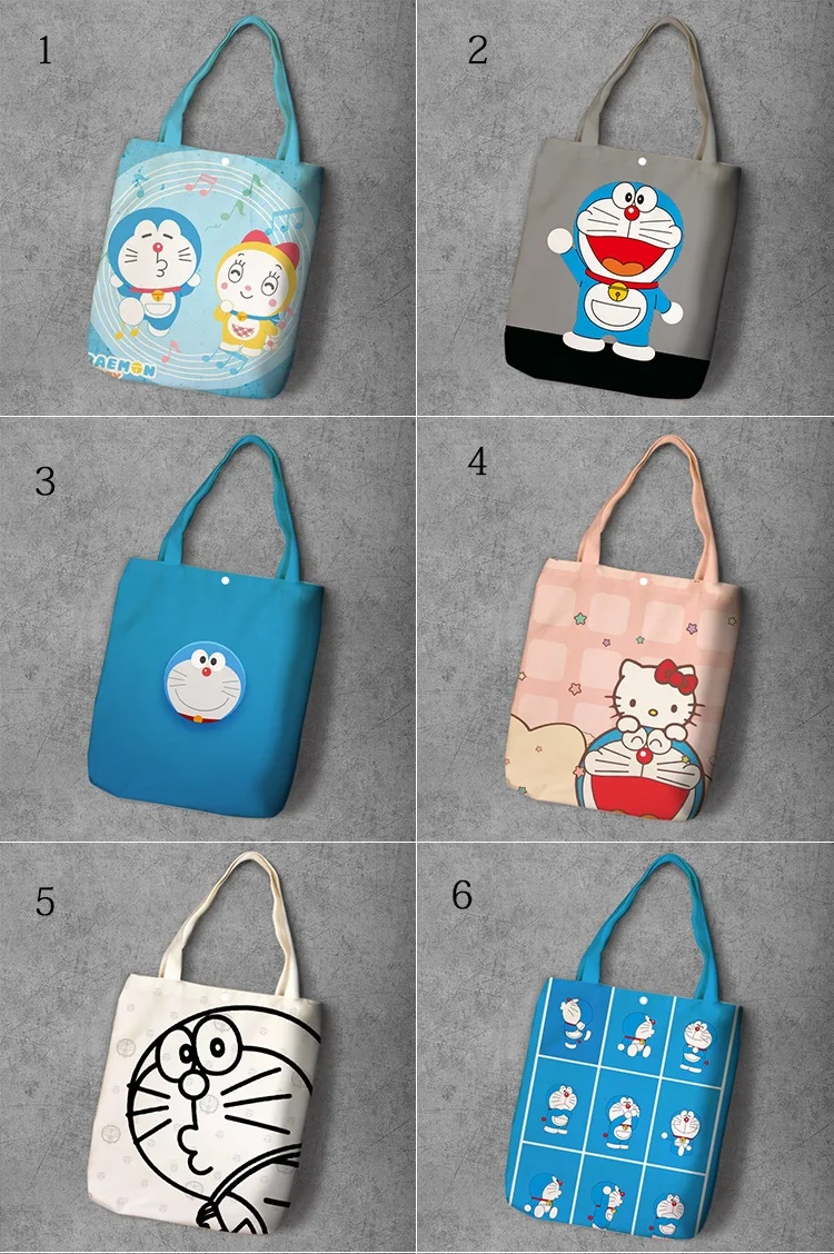 IVYYE Vesel Doraemon Moda Anime Zložljivo Platno Nakupovalno Vrečko Priložnostne Ramo Torbe, Prilagojene Tote Torbici Lady Dekleta Nova