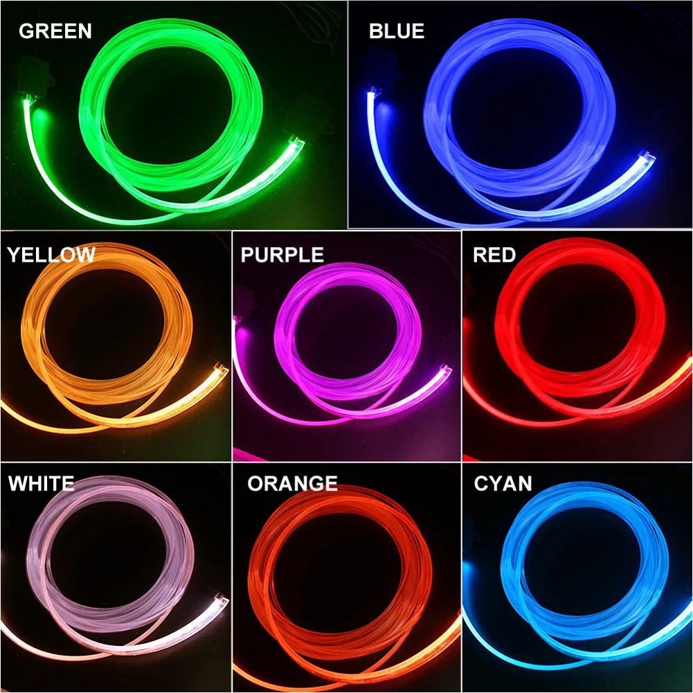 RGB LED Trakovi Okoljske Svetlobe APLIKACIJO Bluetooth Nadzor za Avto Notranje Vzdušje Lučka Lučka 8 barv DIY Glasbe 6M svjetlovodni Band