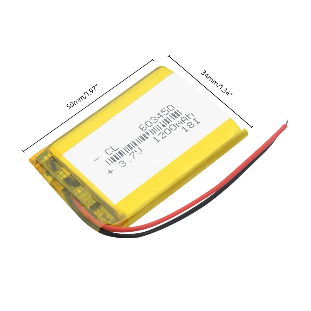 3/4/8PCS Nov Prenosni 1200mAh Li Polymer Lipo Baterijo 3,7 v Baterije 603450 Litij-Li-ion Baterije, Vgrajene v PCB Modul Za GPS