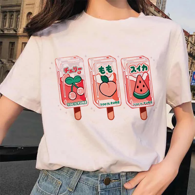 T-shirt lepe gotske vrhovi letnik jagode mleka tshirt ženske poletne obleke t shirt grunge estetske ulične kawaii tshirts