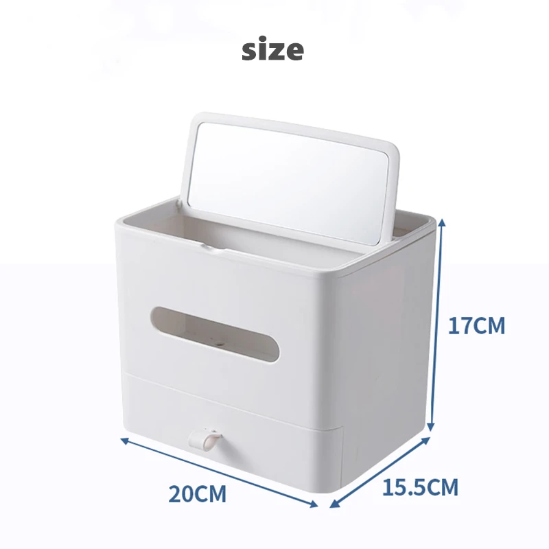 Multifunkcijski urad škatla za shranjevanje s kozmetično ogledalo škatla za shranjevanje daljinski upravljalnik škatla za shranjevanje kozmetični shranjevanje rack tkiva polje