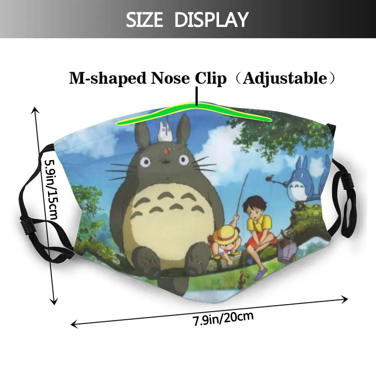 Ghibli Usta Masko Totoro Obrazno Masko Moda Smešno z 2 Filtri za Odrasle