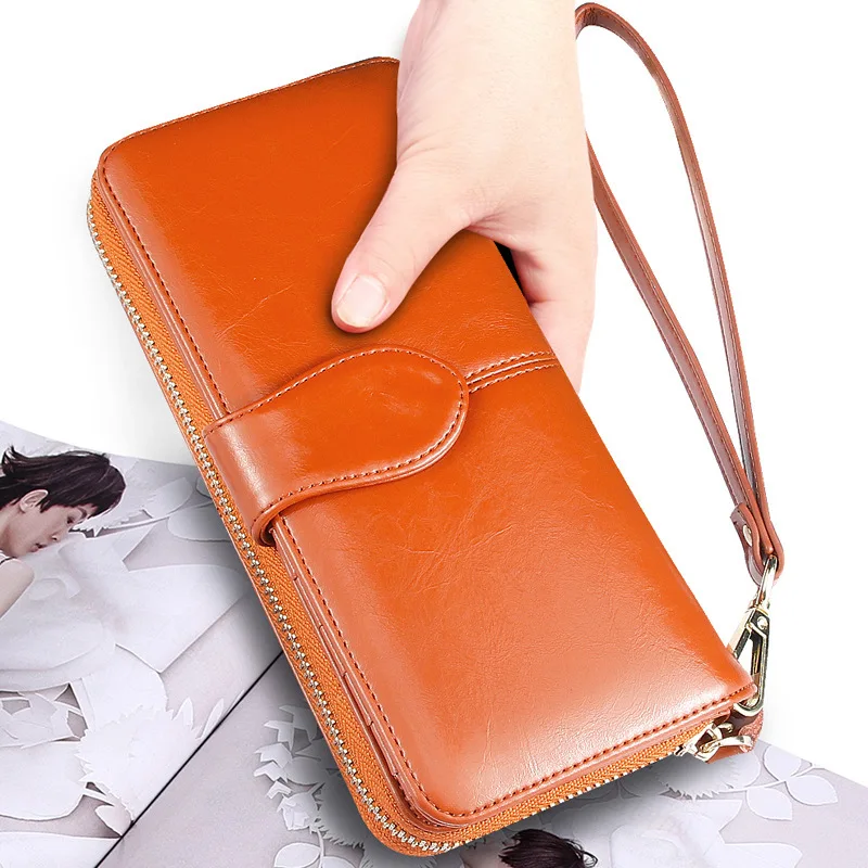 Vroče prodaja ženske denarnice korejski Ameriški stil, olje, vosek torbica zadrgo opomba posnetek ženske sim paket mobilni telefon za ženske sklopka