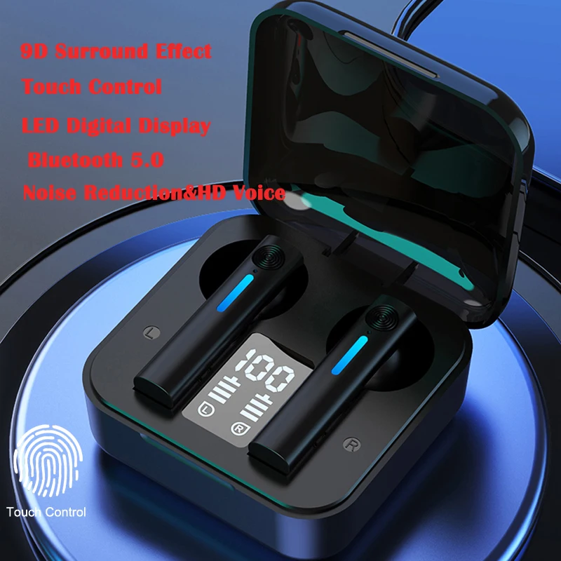 TWS Bluetooth 5.0 Slušalke Brezžične Slušalke 9D Stereo Športne Igre Bluetooth Čepkov Slušalke Z Mikrofonom Touch Kontrole