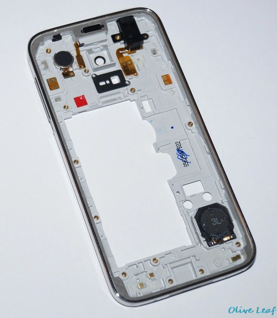 Izvirno Sredine Srednjega Okvirja Ploščo Ploščo Stanovanje s Kamero Pokrovček Za Samsung Galaxy S5 mini g800f g800h dual sim srebrne barve