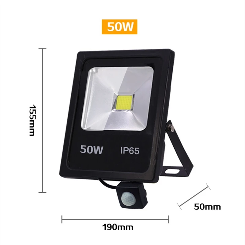 Senzor gibanja LED žaromet 10 W 30 W 50 W 220 V žaromet reflektor ogenj LED zunaj Vodotesen IP65 Zunanja Pozornosti