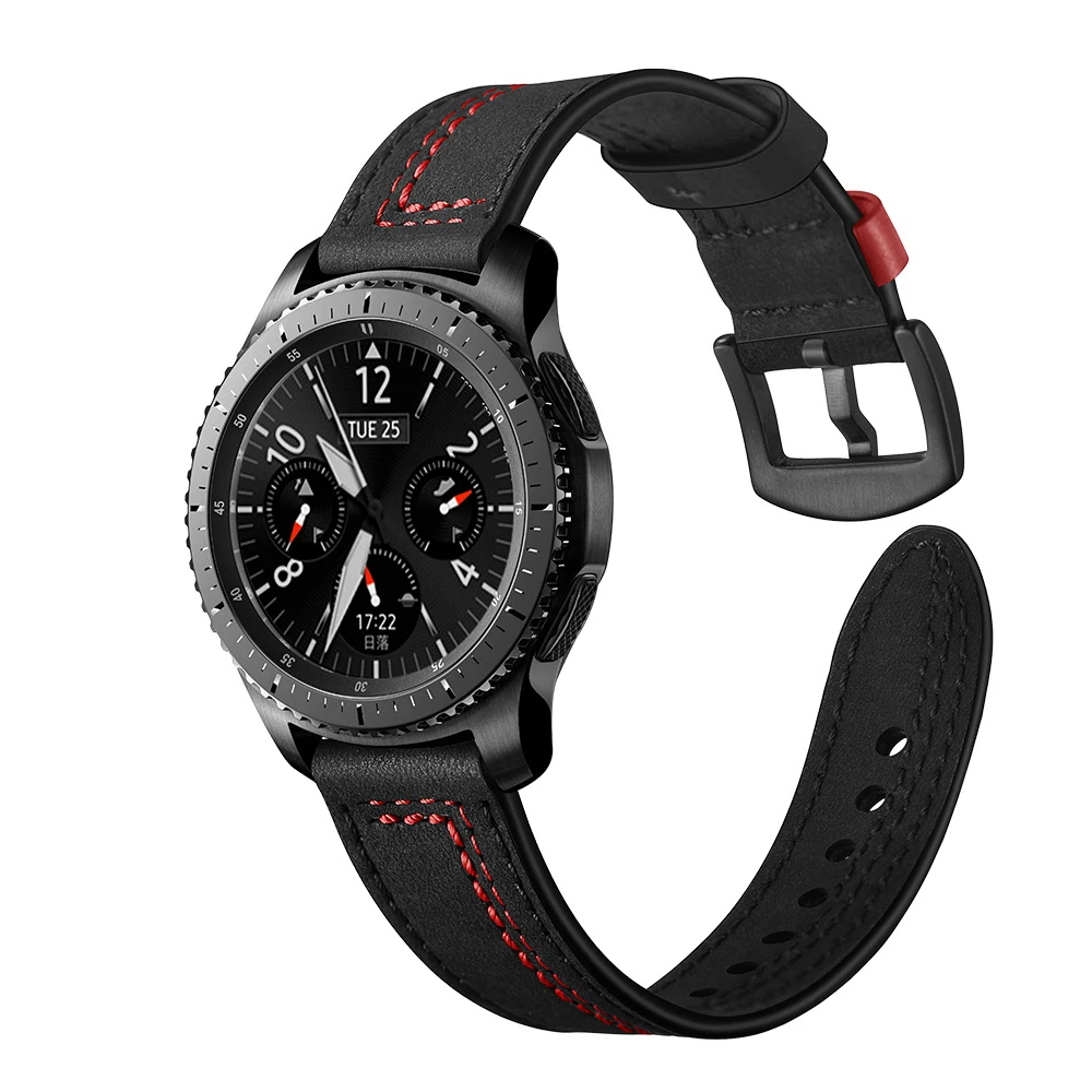 Pravega usnja trak Za Samsung Galaxy Watch 46mm/Prestavi S3 frontier/classic zapestnico huawei watch GT 2 46mm band 22 mm watchband