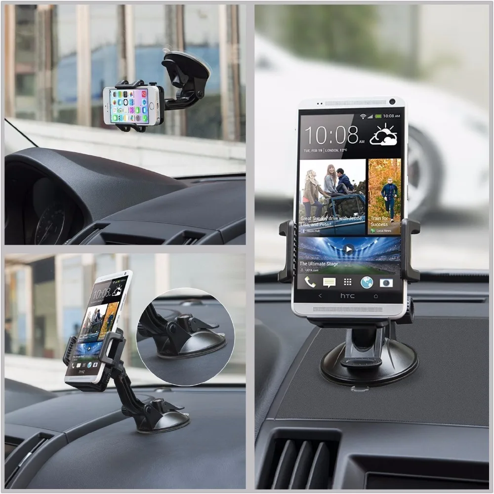 Nov Univerzalni Avto Nosilec za Telefon Za iPhone 7 Plus Samsung Vetrobransko steklo nadzorna plošča Nosilec Avto Nosilec Sesalni Mobilni Telefon Stojalo