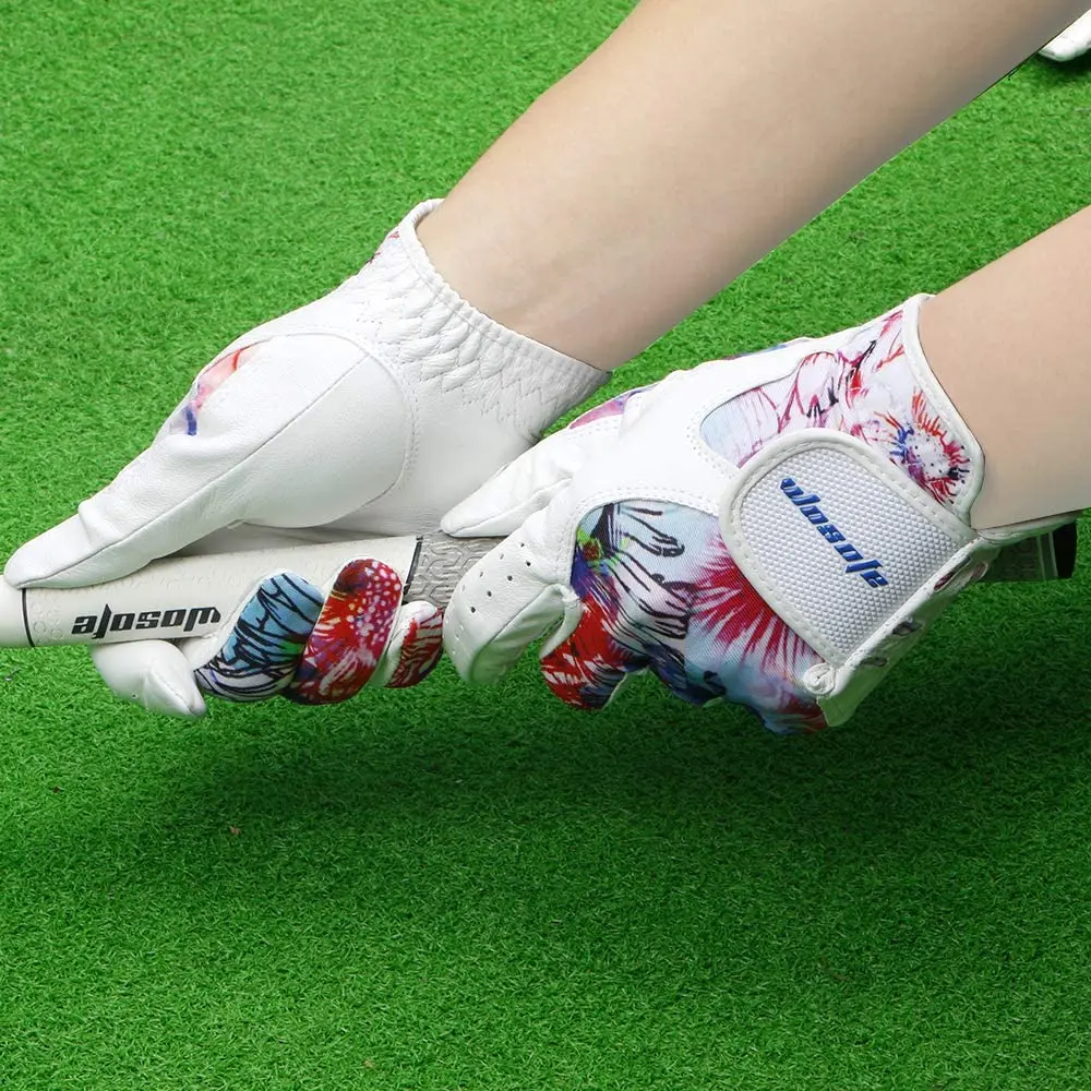 Golf rokavice Cabretta Usnje lycra levo in desno roko za ženske lady športne rokavice