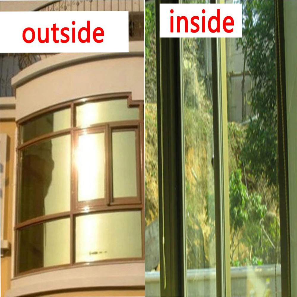 40/50/60/70/80/90 x 400 cm enosmerno ogledalo, okna film,zlato - srebrni Reflektivni Toplote Nadzor Sončne Odtenek za dom in pisarno