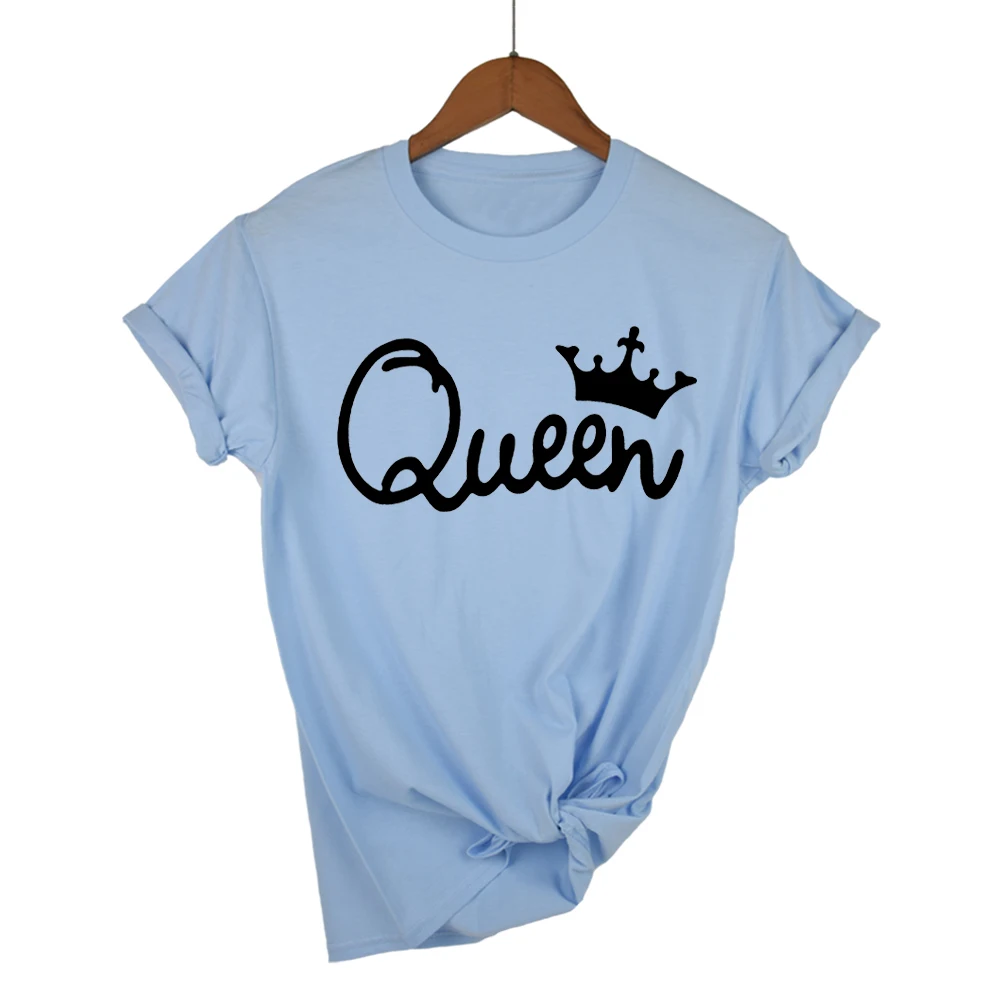 Kraljica Parov ženske T Shirt Krono Tiskanje Nekaj Obleke Poletje T-shirt 2018 Priložnostne O-vrat Vrhovi Ljubitelje cottonTee Majica