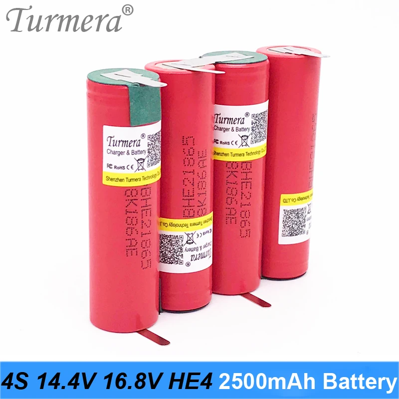 4S, in sicer za 16,8 V, 14,4 V Litij-ionska Baterija 18650 HE2 2500mah 20A 35A Razrešnice Trenutno za Izvijač Baterije in Shurik (prilagajanje)
