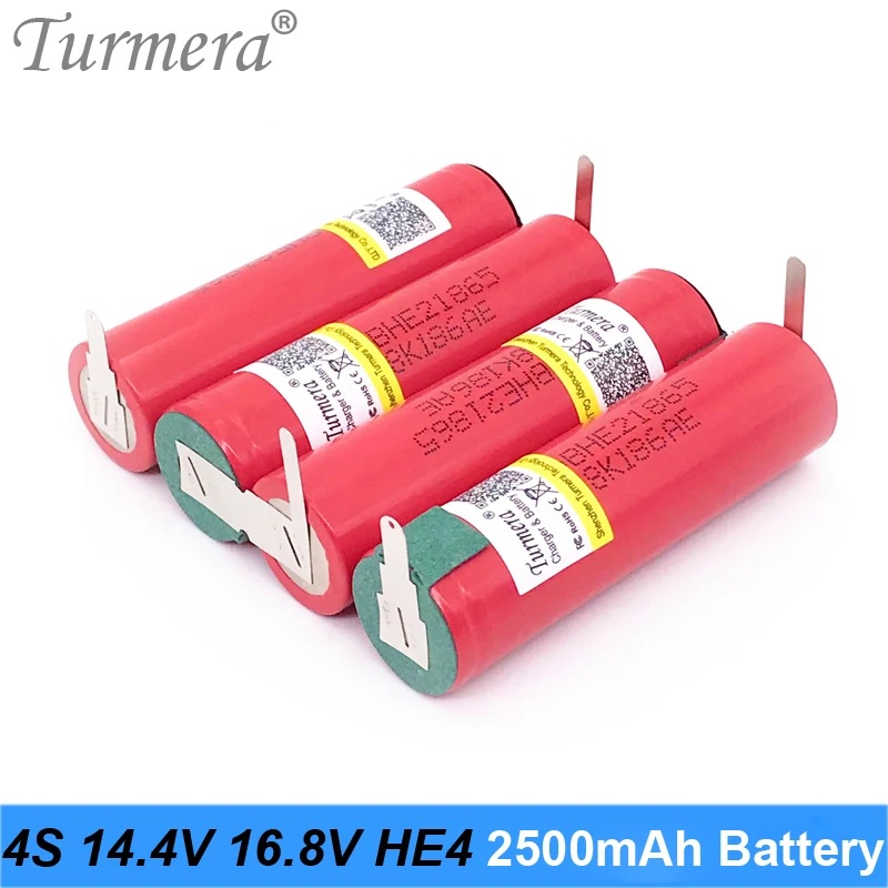 4S, in sicer za 16,8 V, 14,4 V Litij-ionska Baterija 18650 HE2 2500mah 20A 35A Razrešnice Trenutno za Izvijač Baterije in Shurik (prilagajanje)