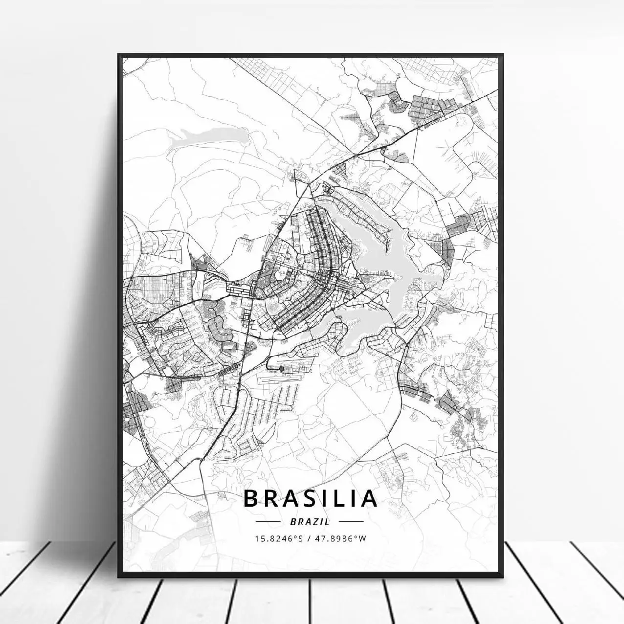 Belem Boa Vista Curitiba Brasilia Fortaleza Belo Horizonte Fortaleza Platno Art Map Plakat