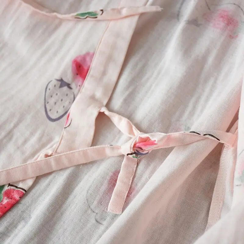Poletje Sveže Peach Kopalni Plašč Kopalni Plašč Za Ženske Japonski Kimono Oblačilih Določa Ženska Gaza Bombaž Preprost Pižamo Noč Obleke