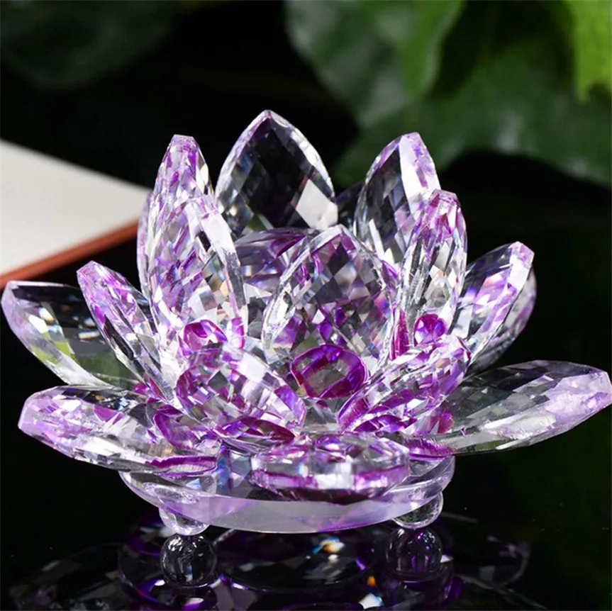 Kristalno Lotus Obrti Stekla Cvet Miniature obtežilnik za papir Tabela Okraski Doma Dekoracijo Stranka Darila, Spominki 8M16