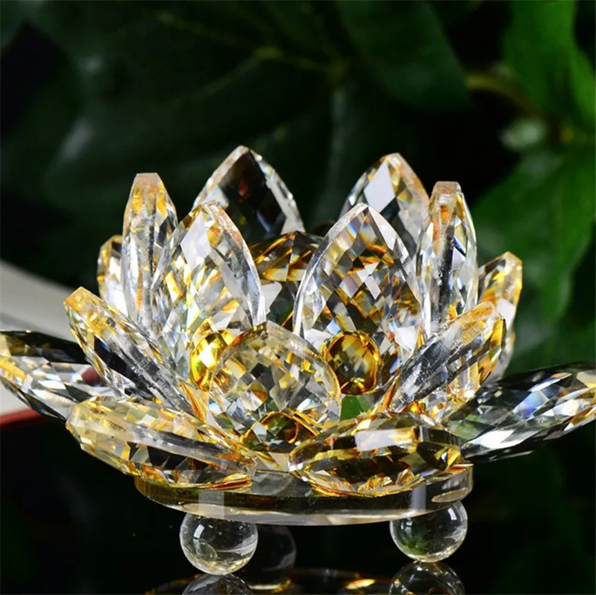 Kristalno Lotus Obrti Stekla Cvet Miniature obtežilnik za papir Tabela Okraski Doma Dekoracijo Stranka Darila, Spominki 8M16