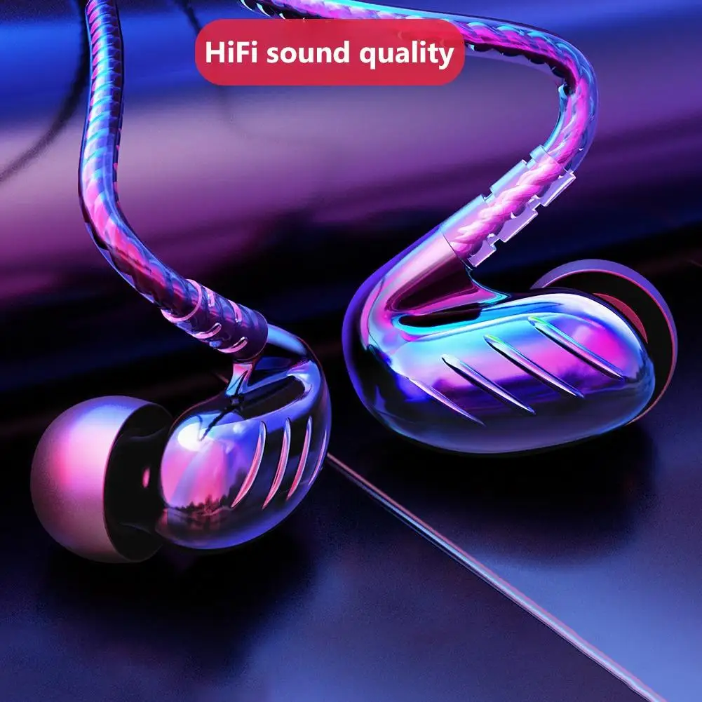 Dvojno Moving Coil V uho 3,5 mm Vtič HiFi 6D Heavy Bass Žične Slušalke z Mikrofonom Žično Športne Slušalke Slušalka igre na Srečo