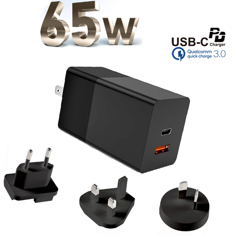 65W GaN SKM PD3.0 Adapter USB C 61W Polnjenje za MacBook Pro Zraka, Tip C Polnilec za iPad Pro, iPhone 12, Samsung, Dell XPS