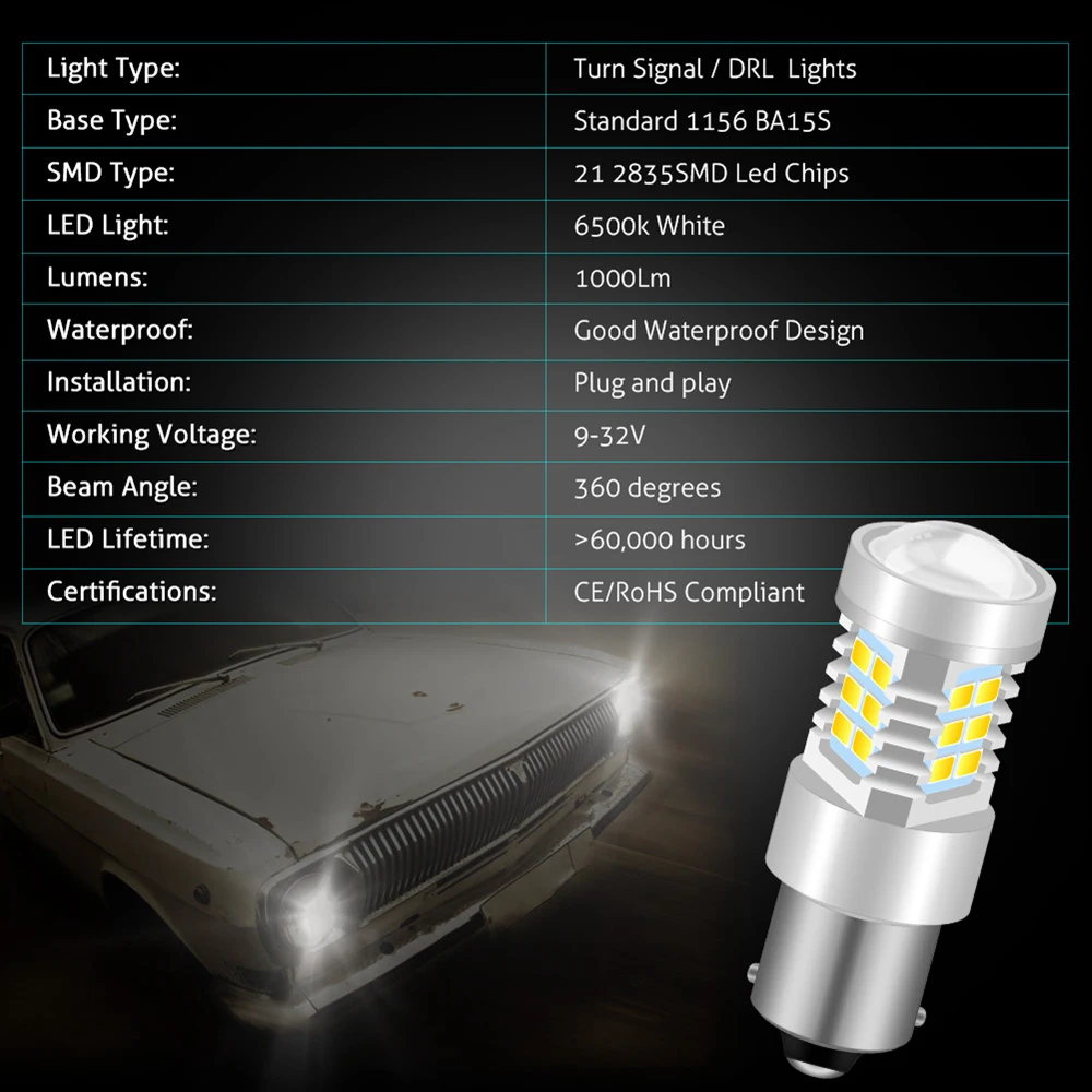 Katur 2pcs 1156 BA15S P21W LED Žarnice Za Avtomobile Vključite Opozorilne Luči Rumena/Oranžna Osvetlitev Bela Rdeča Modra 5630 33SMD Led Svetilke