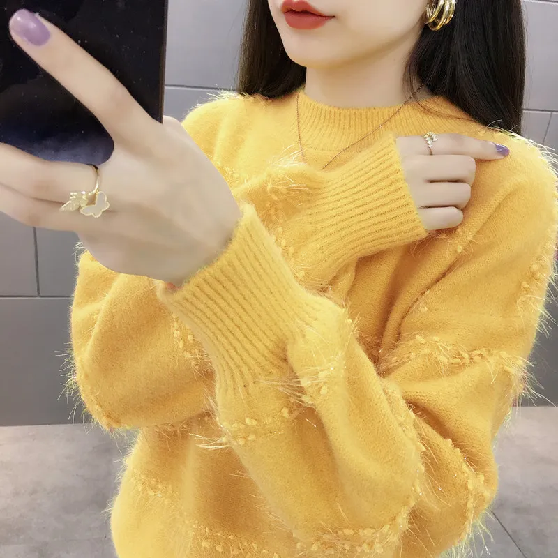 2020 Pulover, Oblačila Moher Kawaii Ženska Pozimi Plišastih Kašmir Lepe Jeseni Žamet Svoboden Korejski Skakalec Svetlo Candy Barve Pulover