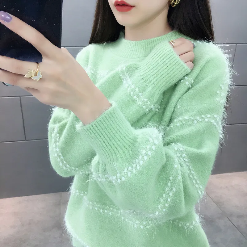 2020 Pulover, Oblačila Moher Kawaii Ženska Pozimi Plišastih Kašmir Lepe Jeseni Žamet Svoboden Korejski Skakalec Svetlo Candy Barve Pulover
