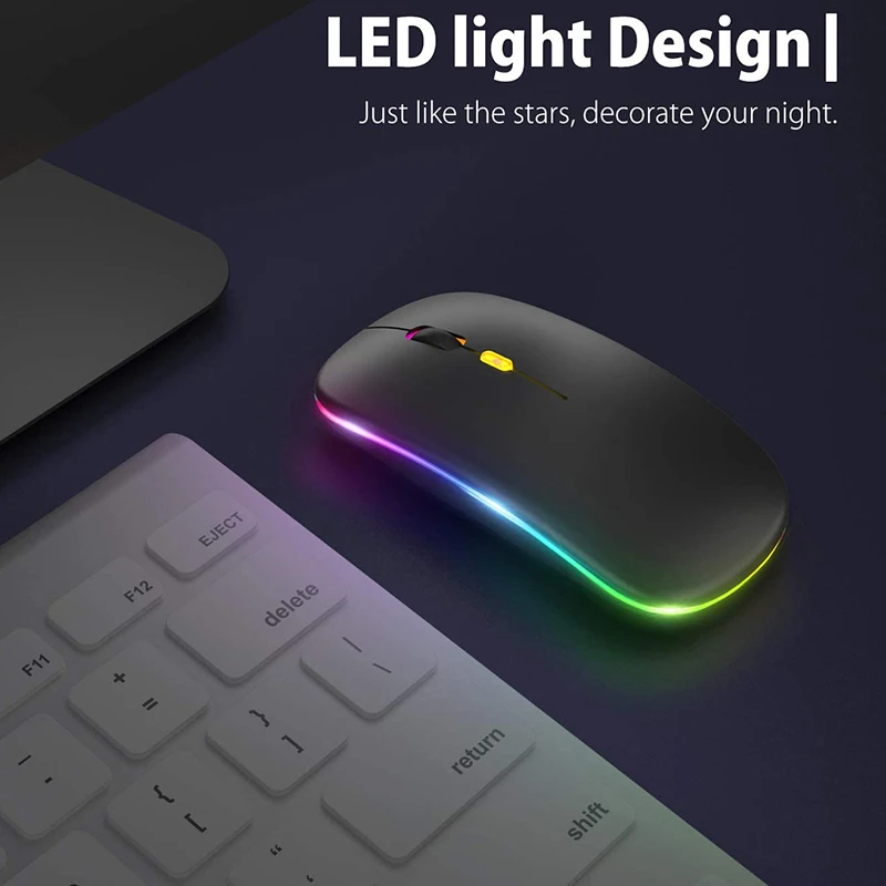 [Upgrade] LED Brezžično Miško, Mobilne Optični Urad za Miško z USB & Tip-C Sprejemnik, za Laptop,
