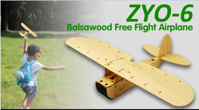 Balsawood Prostega Letenja Letala ZYO-6 Lesa Letalo Model Fantje Božično Darilo