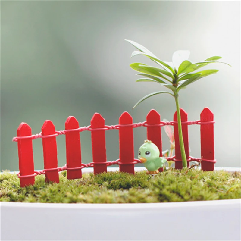 Naključno - Predalčni Leseno Ograjo, Mini Znakov Pravljice, Lutke Vrtna Rastlina Figur Dekor Okras Pokrajine Miniature 10 Kos