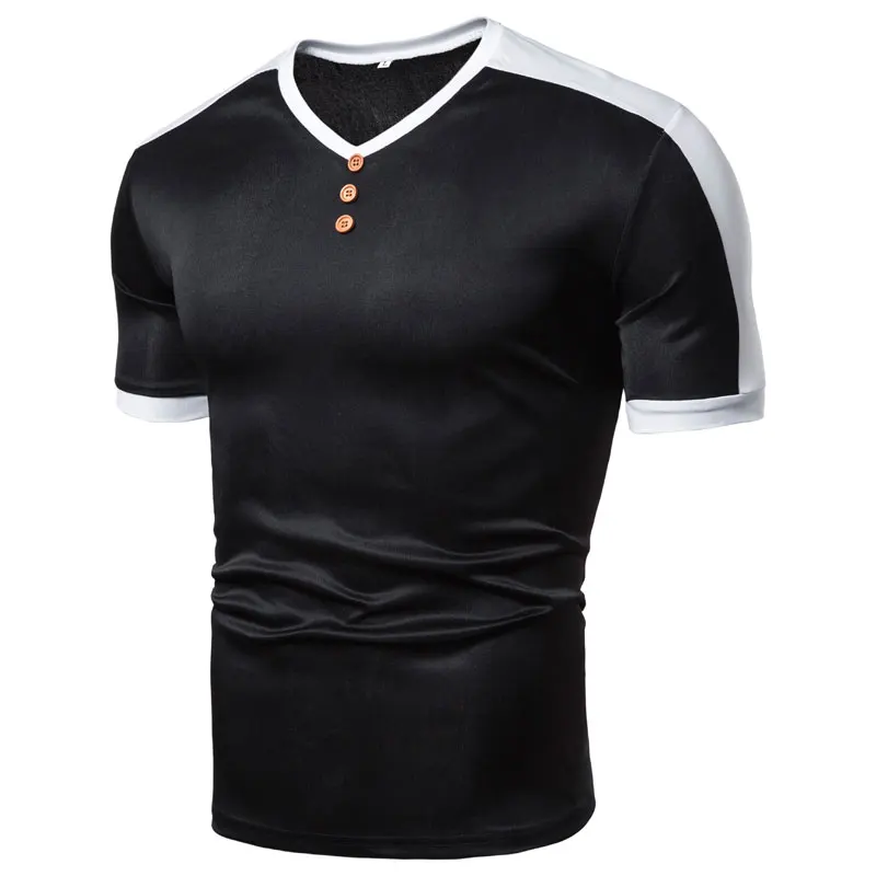 MarKyi 2019 moda obliži t-shirt za moške poletne novo kratkimi rokavi tshirt moški white v vratu