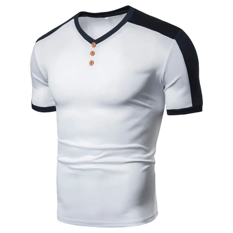 MarKyi 2019 moda obliži t-shirt za moške poletne novo kratkimi rokavi tshirt moški white v vratu