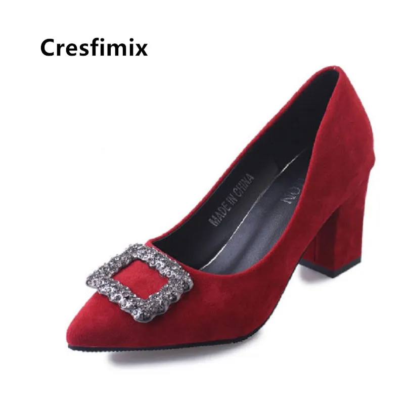 Cresfimix bombas de mujeres ženske modni udobno urad kvadratnih pete, čevlji lady priložnostne visoke kakovosti stranka visokih petah a5344