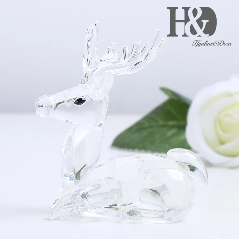 H&D Kristalno Živali Jelen,Miniaturne Figurice Okras Za Mizo Božični Praznik Zbirateljske Dekor Darilo Za Rojstni Dan