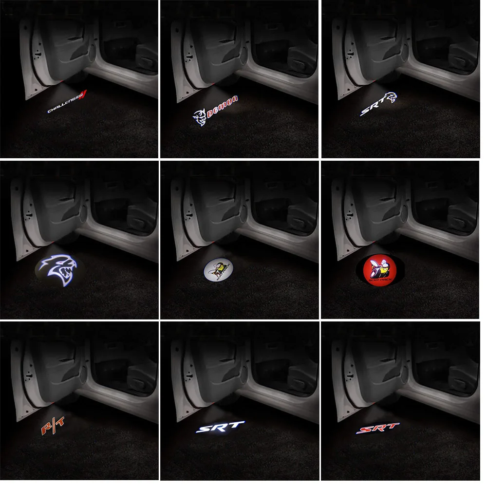 Vrata avtomobila Logotip Svetlobe LED Duha Shadow Emblem Projektor Za Dodge Challenger SRT Scat Pack Demon Polnilnik Hellcat RT Super Čebel