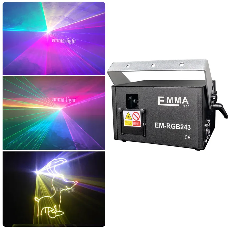 NOVO LETO 2020 RGB 2W DMX512 Laser Razsvetljavo Pregledovalnik 3D učinek svetlobe projektor DJ Disco Party Božič Luči Kažejo Digitalni DMX