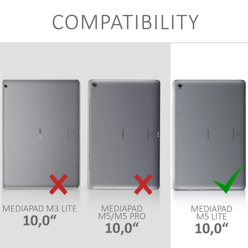 Za Huawei MediaPad M5 Lite 10,Slim Zložljivo Stojalo Pokrov Ohišje z Auto Wake / Spanja za Huawei MediaPad M5 Lite 10.1 Palčni Tablični računalnik