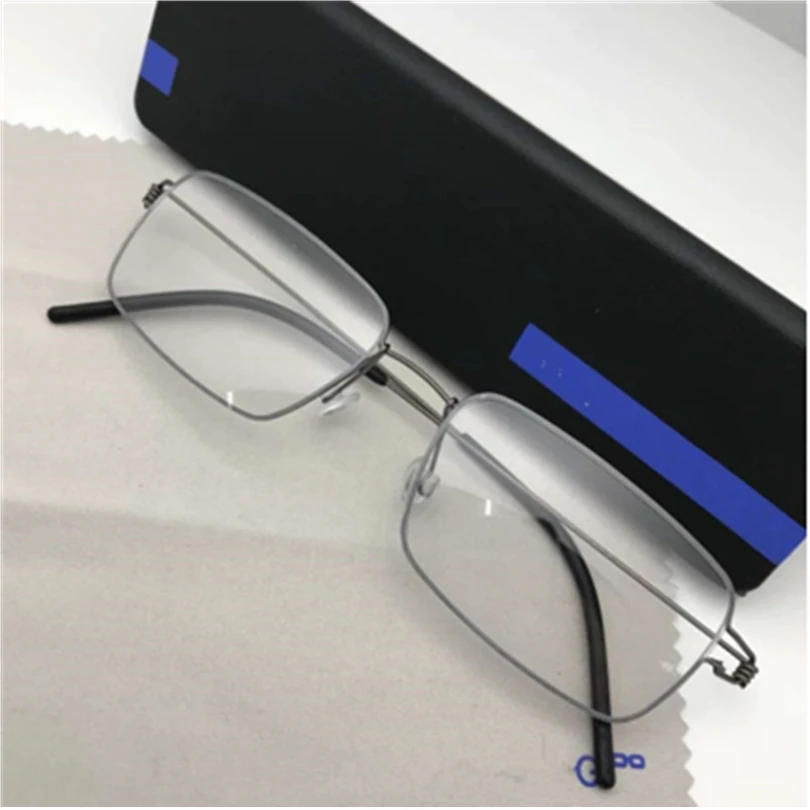 Ročno izdelana iz Titana Očal Okvir Moških Optični Recept Očala za Moške koreje Ni globina Pravokotnika, Kozarca Oculos de Grau