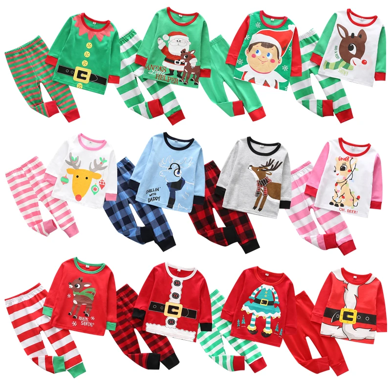 2019 Otrok, fant, dekle nastavite Kostum Božič Clothin Fantje Dekleta Santa Claus Elk tiskanja bo Ustrezala + Hlače za Malčke Oblačil 1-5Y