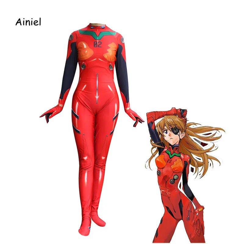 Ainiel Anime EVA Asuka Langley Cosplay Kostume NEON Vlogo Igrajo Obleka, Obleka Zentai Halloween Jumpsuits Ženske Otroci