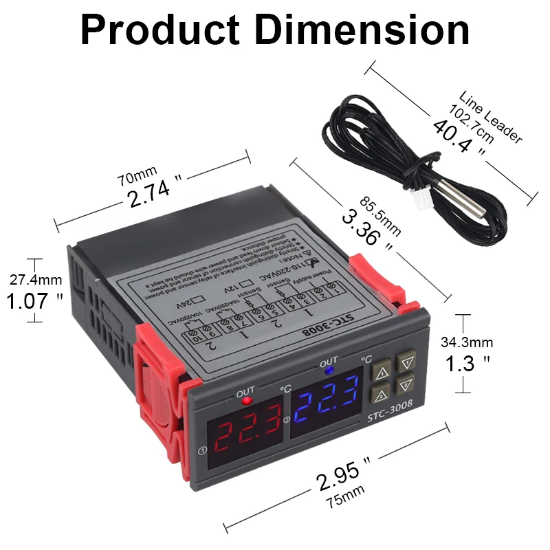 Stc-3008 110-220V Dvojni Digitalni Termostat Temperaturni Regulator Za Inkubator Termostat Higrometer Dehumidifier Humidistat